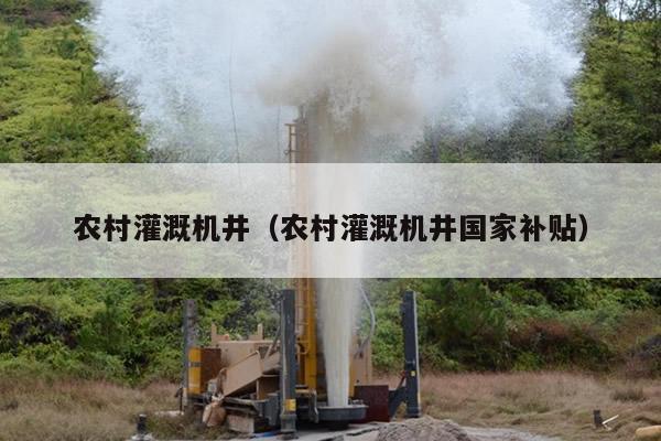 农村灌溉机井（农村灌溉机井国家补贴）